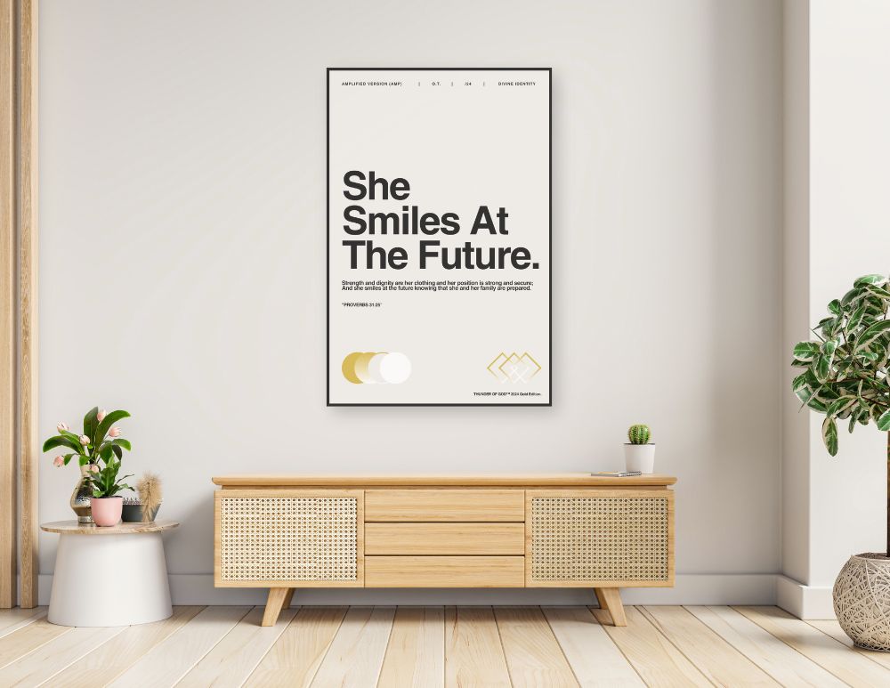 The "She Smiles at the Future" Premium Canvas