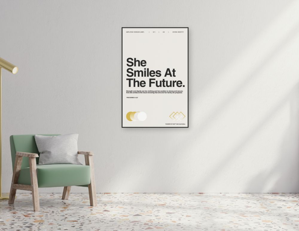 The "She Smiles at the Future" Premium Canvas