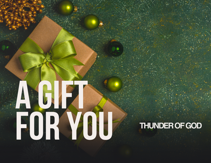 THUNDER OF GOD Green Christmas Gift Card