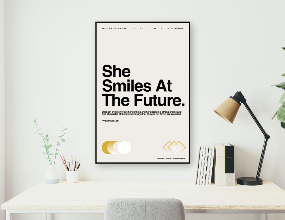 The "She Smiles at the Future" Premium Canvas