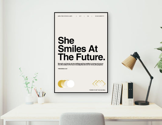 The "She Smiles at the Future" Premium Canvas