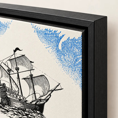 Close detail of the Dream Big canvas, recessed shadow gap, and separate slim black wood frame